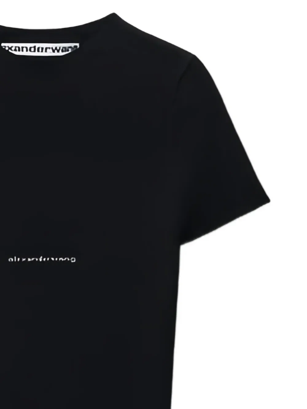 Мини-платье с короткими рукавами и круглым вырезом, украшенное логотипом Alexander Wang, черный — фото 2