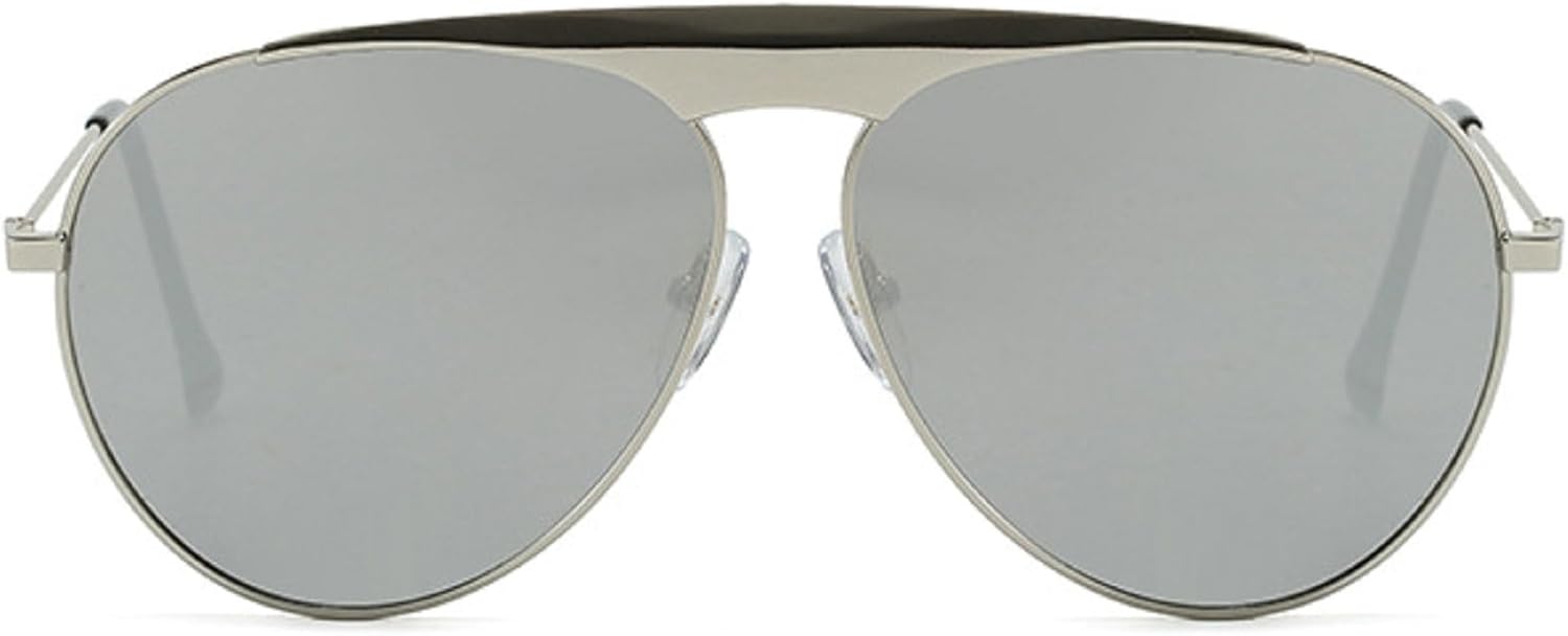 

Большие солнцезащитные очки-пилот для женщин, винтажные металлические круглые солнцезащитные очки в оправе 2025 года, модные очки для мужчин для активного отдыха и вождения mincl, Silver