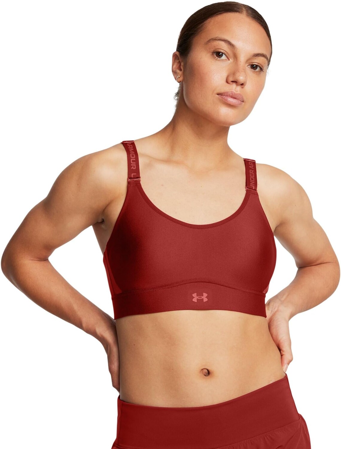 

Бюстгальтер Under Armour Infinity Mid Impact Sports Bra, цвет Earthen Orange/Earthen Orange