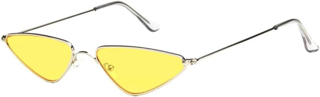 

Солнцезащитные очки с защитой от УФ-излучения UV400 | Маленькая оправа "кошачий глаз" с металлическим каркасом | Для женщин и мужчин, для занятий спортом на открытом воздухе и вождения DSVIGF, Silver-yellow