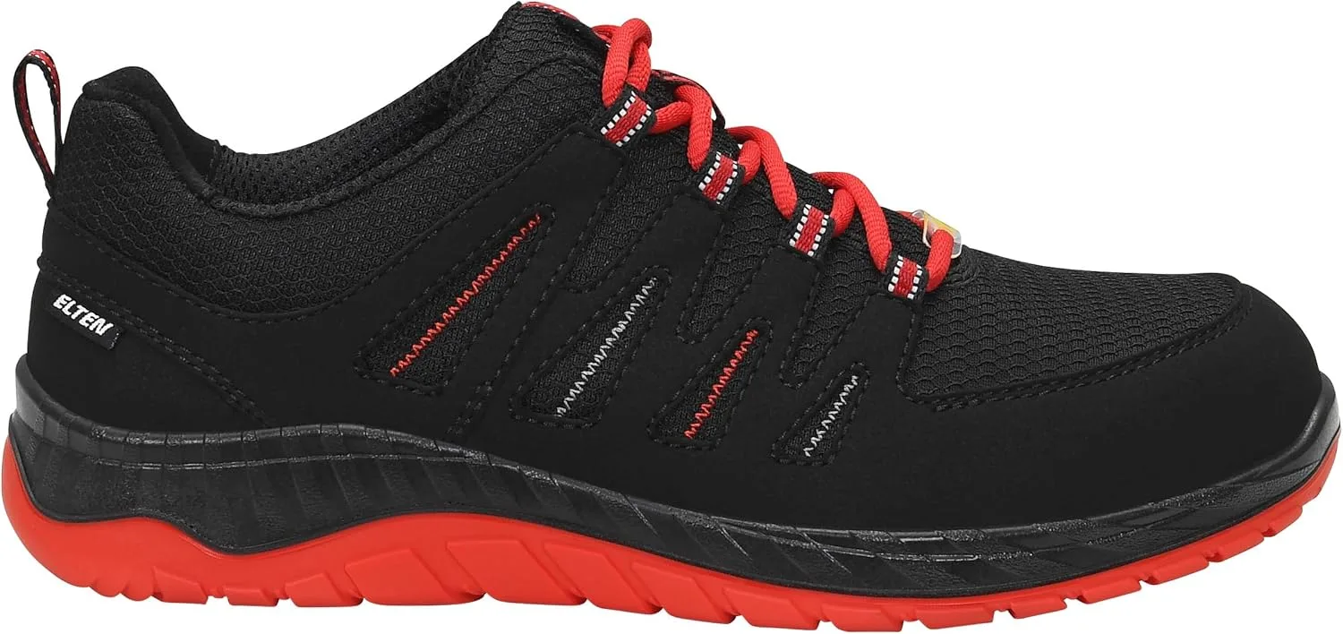 Ботинки ELTEN Maddox Black-Red Low ESD O2 для мужчин и женщин, текстильные, легкие, спортивные, черный — фото 2