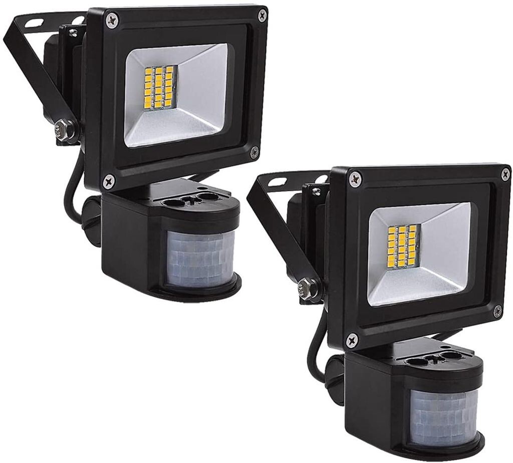 

Greenmigo 2x SMD 20W прожекторы с детектором движения, теплый белый, черный, алюминиевый корпус, IP65, водонепроницаемый светодиодный светильник, настенный светильник, прожектор, прожектор, светодиодный садовый светильник, уличная сталь