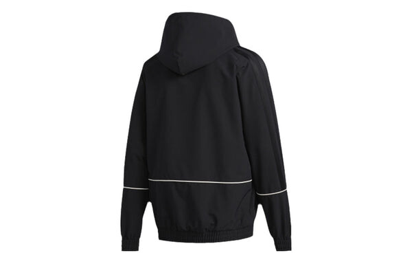 Толстовка hrd cu embroidered logo hooded pullover long sleeves black Adidas, черный — фото 2