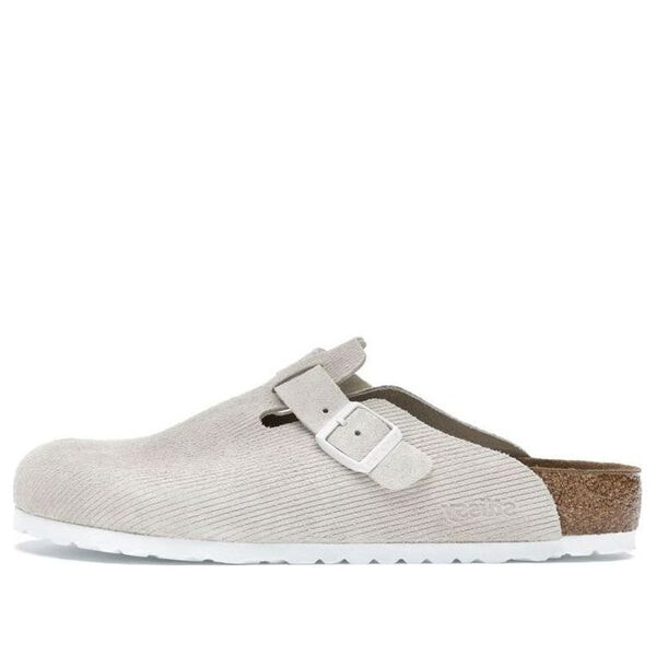 

Тапочки x stssy boston suede embossed 'bone' Birkenstock, бежевый