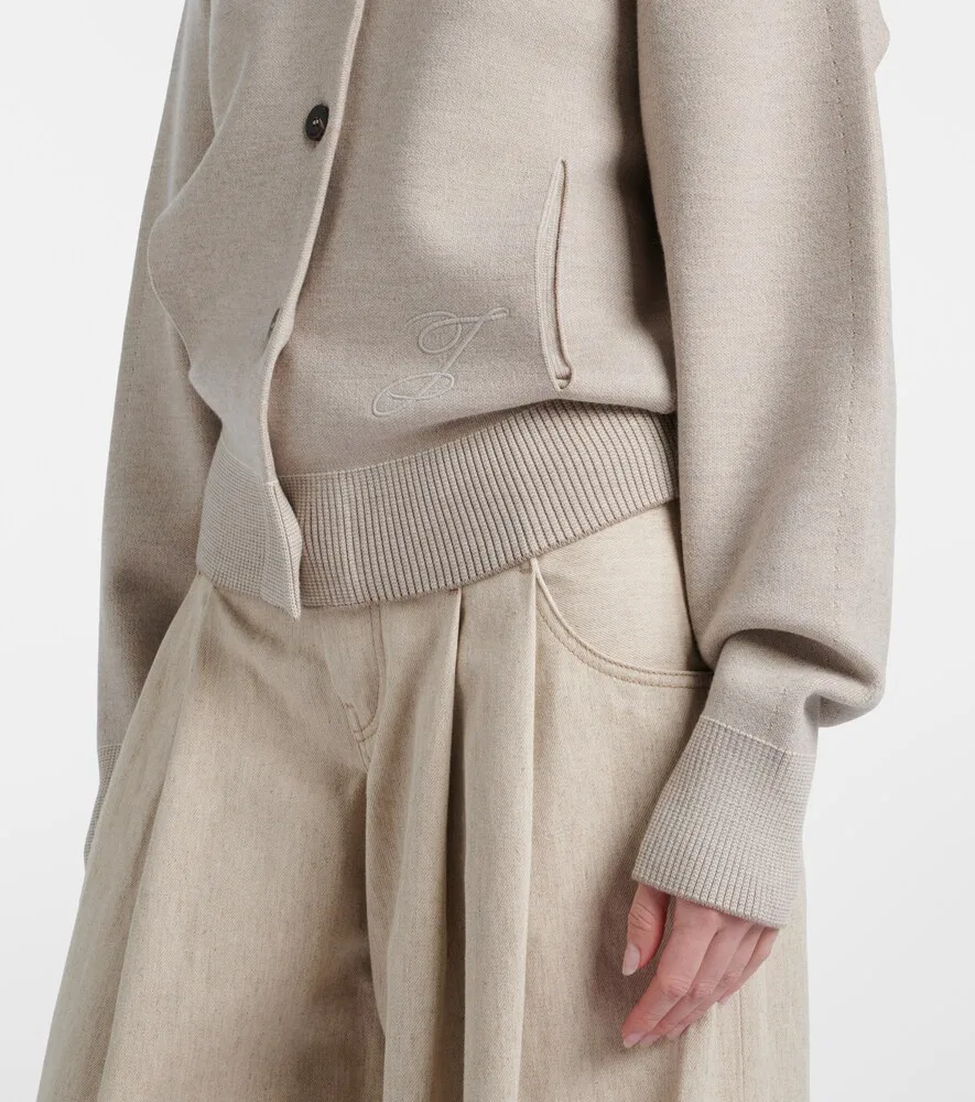 Кардиган из смесовой шерсти цвета лаванды Jacquemus, бежевый — фото 4
