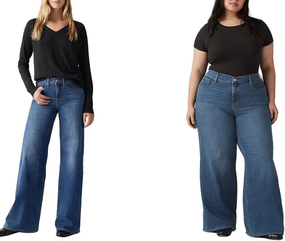 Levi's женские джинсы 318 Shaping Wide Leg, черный — фото 4