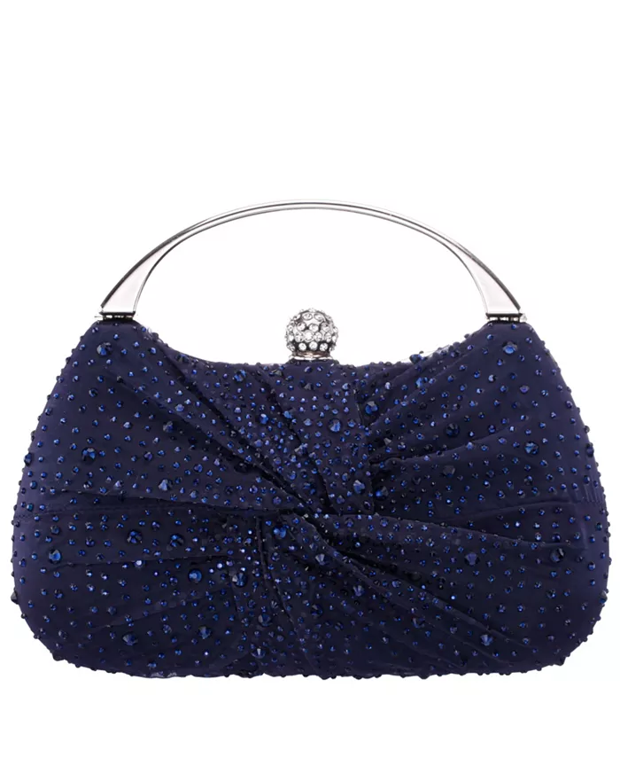 

Клатч-миниатюра Crystal Twist из шифона и атласа Nina, синий