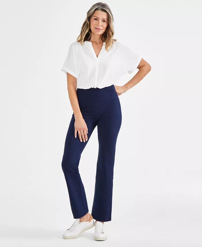 

Женские леггинсы с высокой посадкой и расклешенным низом Style & Co, синий