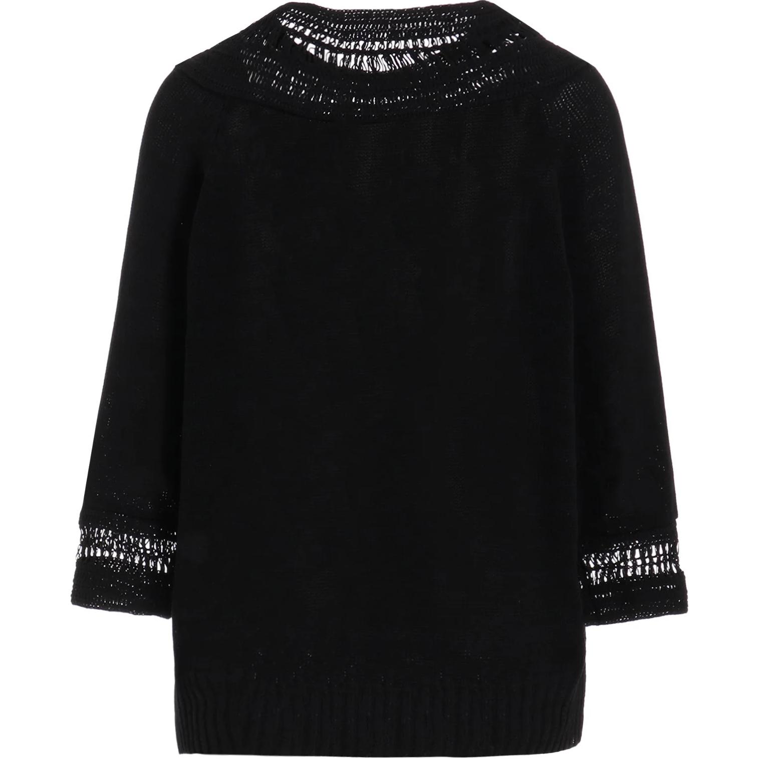 

Свитер с воротником-стойкой в виде буквы Y, рукавами три четверти Yohji Yamamoto, черный