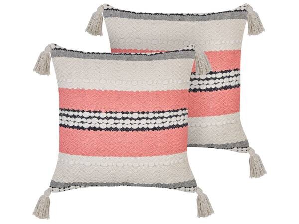 

Подушка Beliani 2 шт EUPHORBIA, 45x45x45 см цвет beige/schwarz/rot