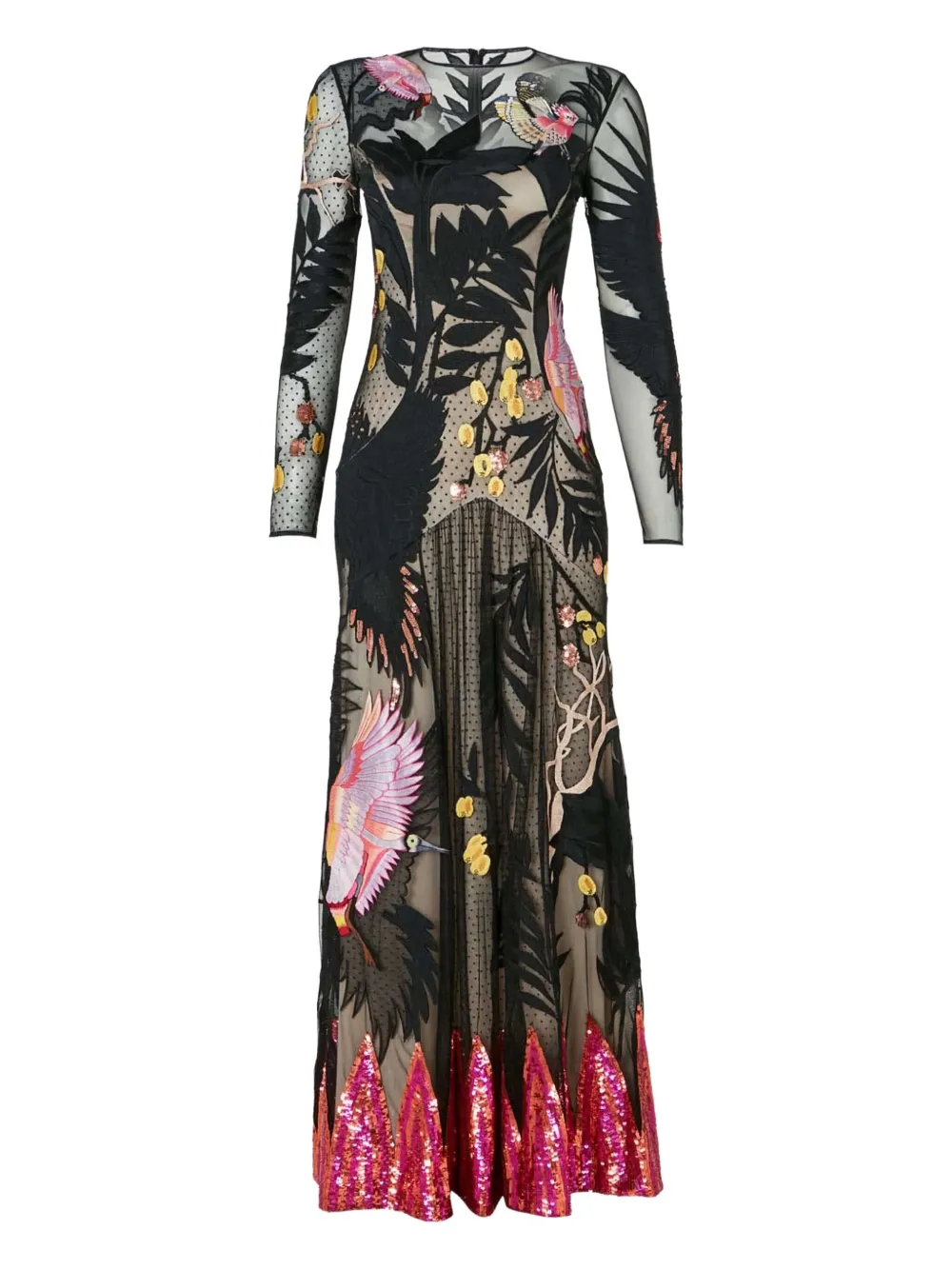 

Платье с вышивкой пайетками Temperley London, черный