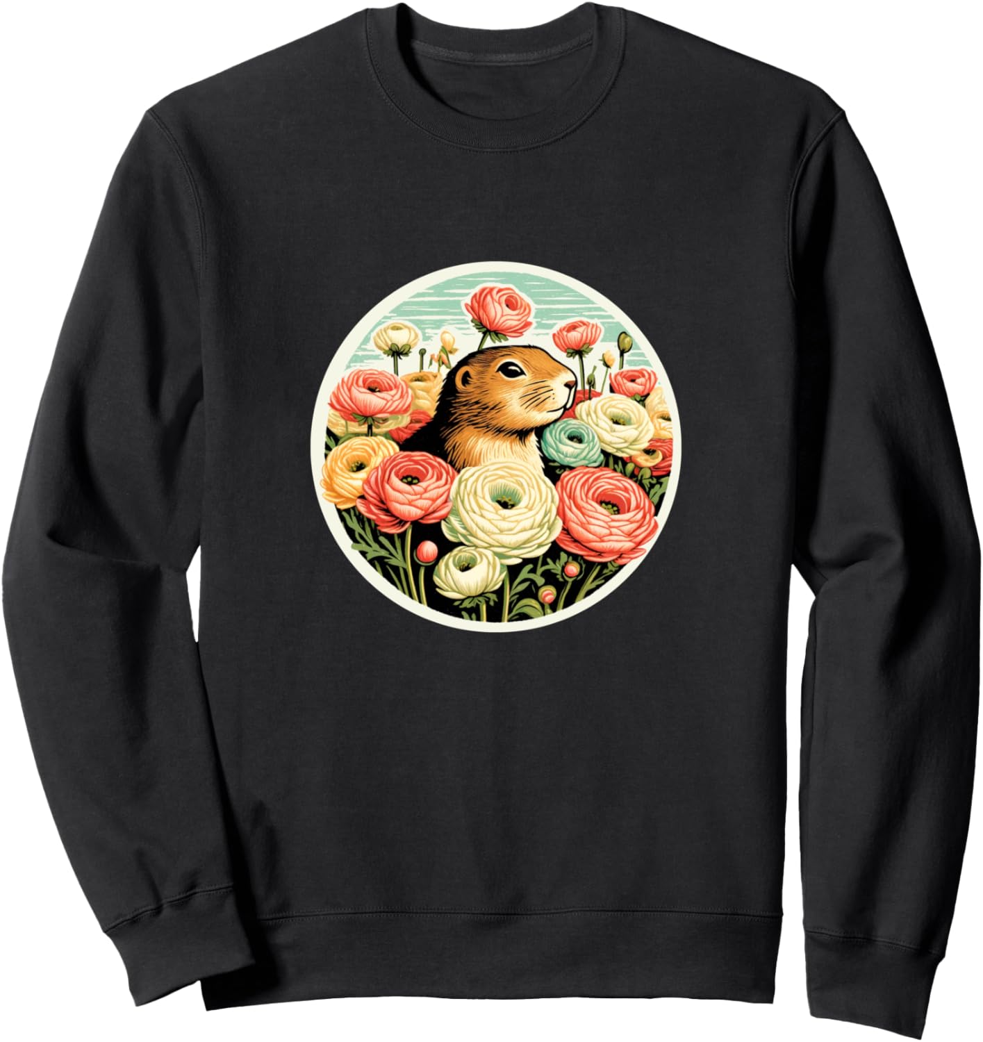 

Толстовка с цветочным рисунком с изображением суслика Prairie Dog Art Snugg, черный