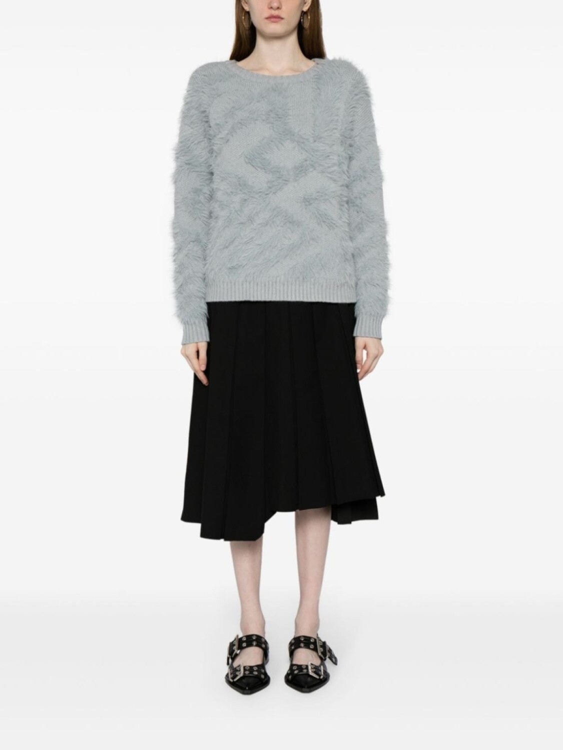 

B+ab фактурный джемпер с круглым вырезом, синий