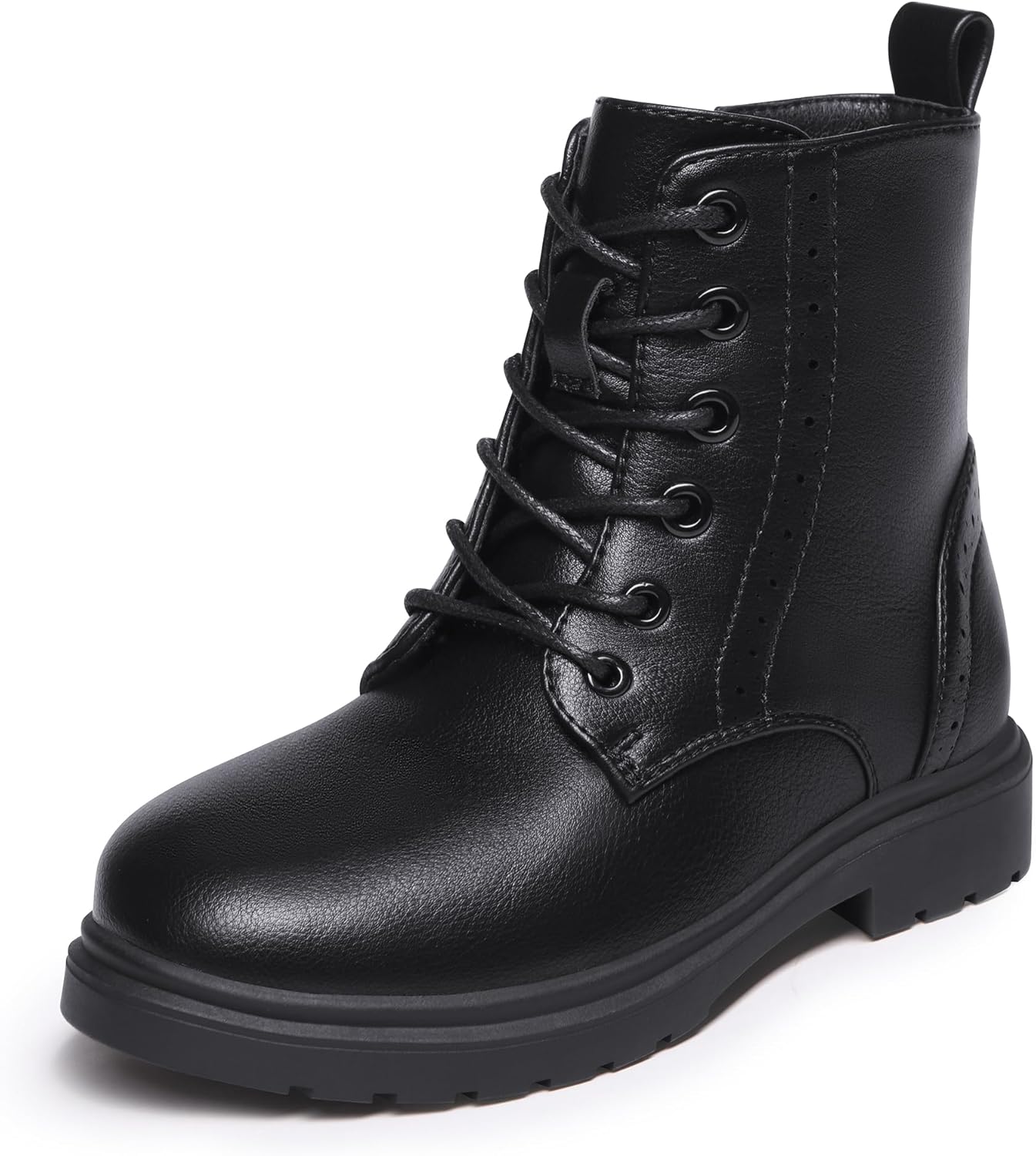 

Водонепроницаемые боевые ботинки Athlefit для мальчиков и девочек, на шнуровке с боковой молнией, ботильоны для малышей, детей младшего и старшего возраста, Black