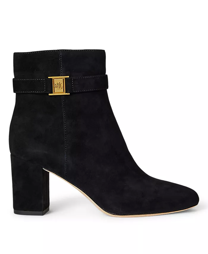 Женские замшевые ботинки Kellie на каблуке Lauren Ralph Lauren, черный — фото 2