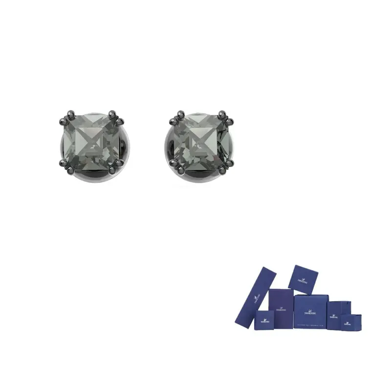 

Swarovski Серьги-гвоздики Millenia с родиевым покрытием и искусственными кристаллами, черные