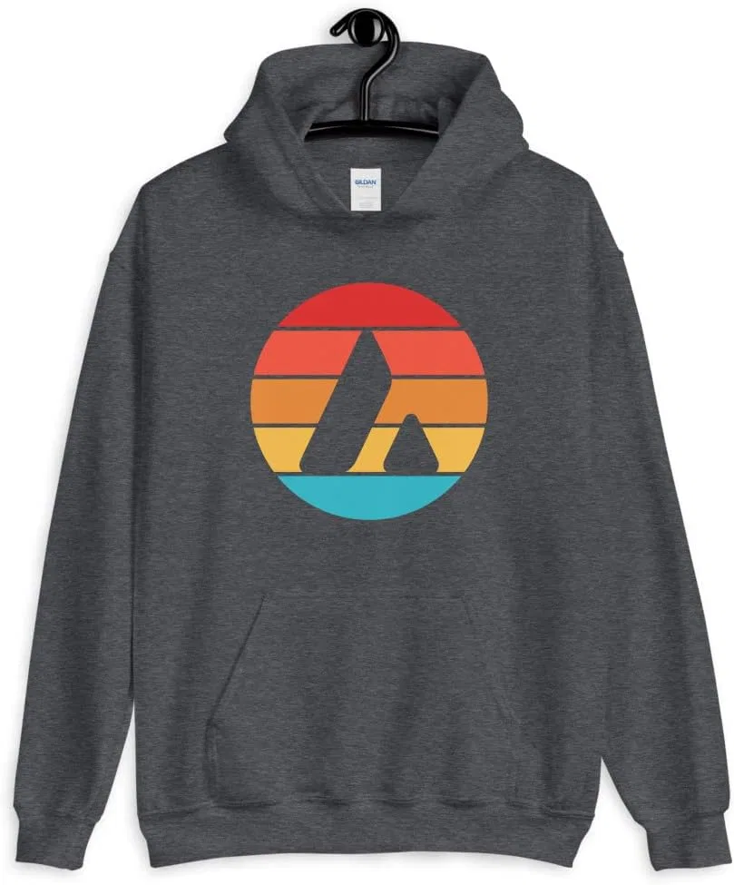 Толстовка Avalanche Crypto Hoodie AVAX с принтом криптовалюты Avalanche в цвете Sunset Generic, Dark Heather