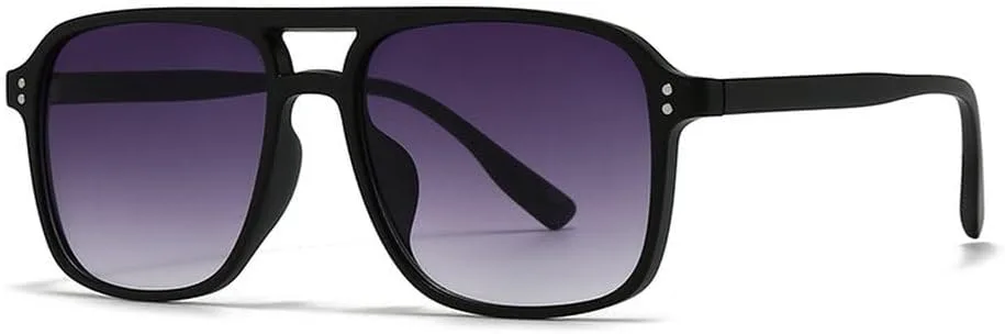 

Ретро-солнцезащитные очки с двойной перемычкой, квадратной формы, мужские и женские, желто-синие, с защитой от ультрафиолета UV400 SKFGNX, Black Gray Gradient