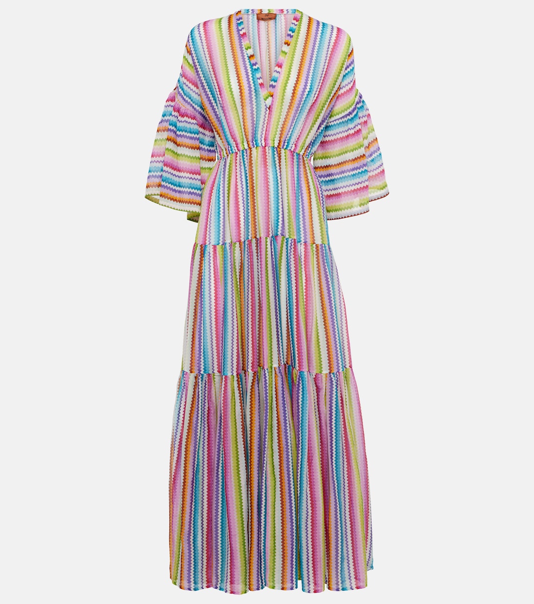 

Пляжное платье Zig Zag из хлопка и шелка Missoni, Multi Micro Chevron