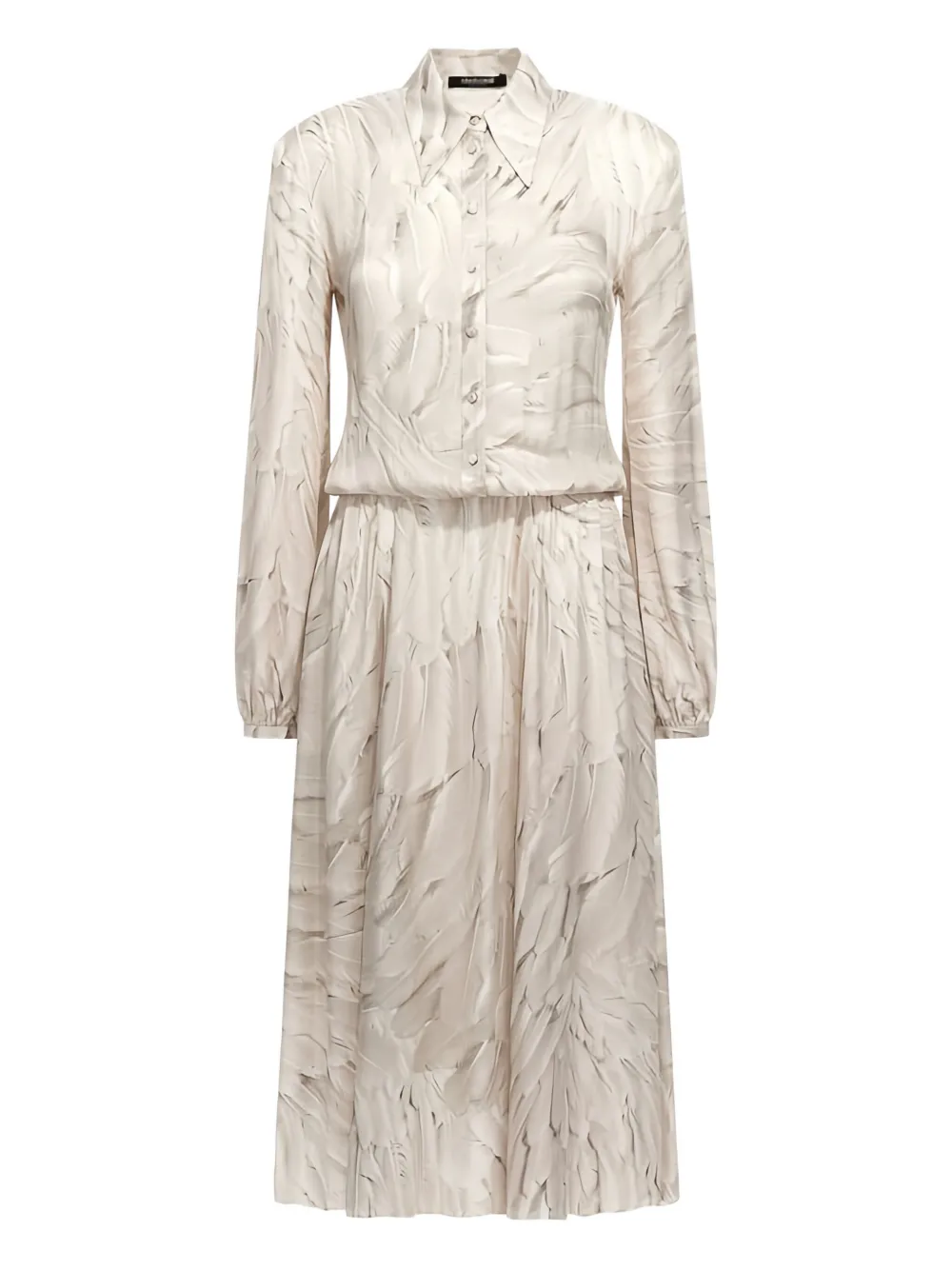 

Платье-рубашка длины миди с принтом Roberto Cavalli, белый