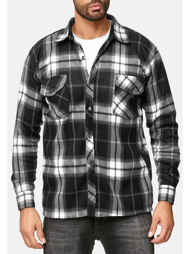 

Рубашка Arizona-Shopping Fleece Hemd Holzfäller Kariert Arbeiterjacke, черный