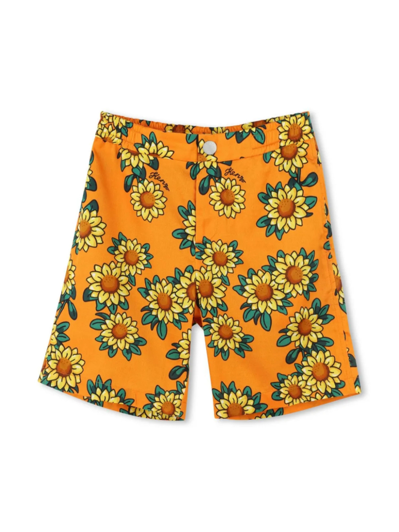 

Шорты-бермуды с принтом Sunflower Kenzo Kids, оранжевый
