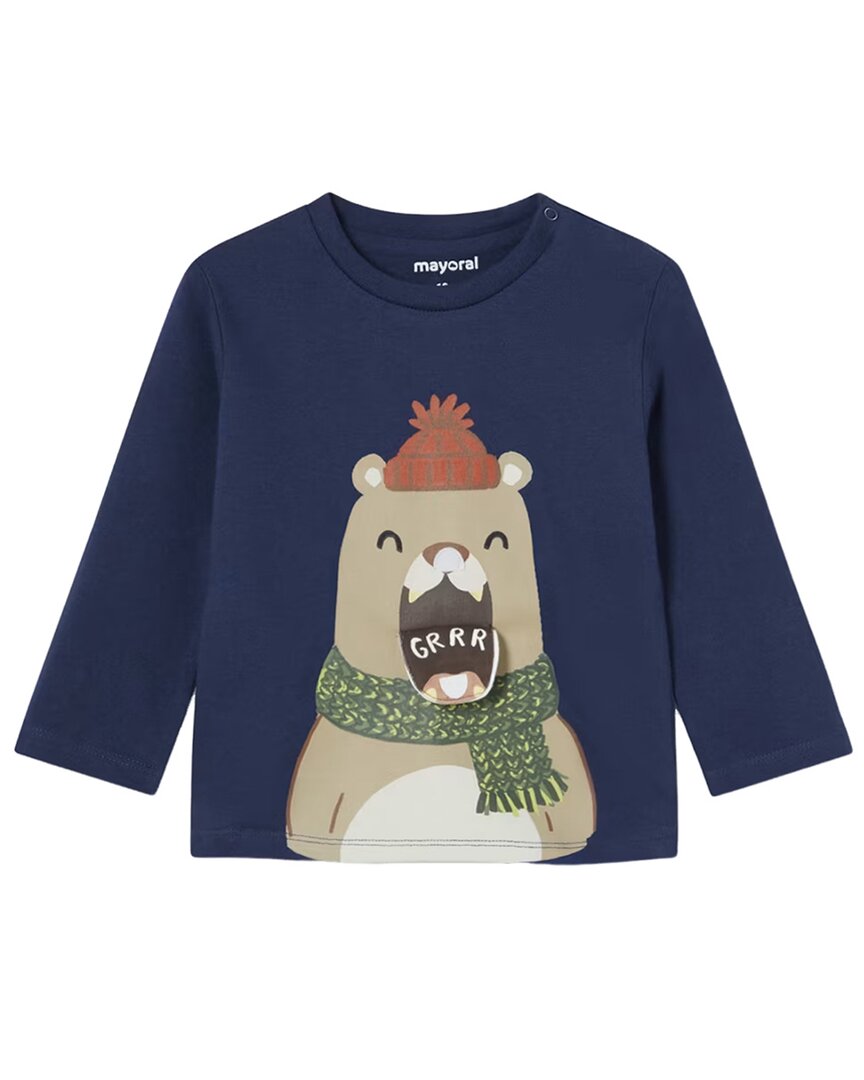 

Майорал Зимний медведь Графическая футболка Mayoral, синий