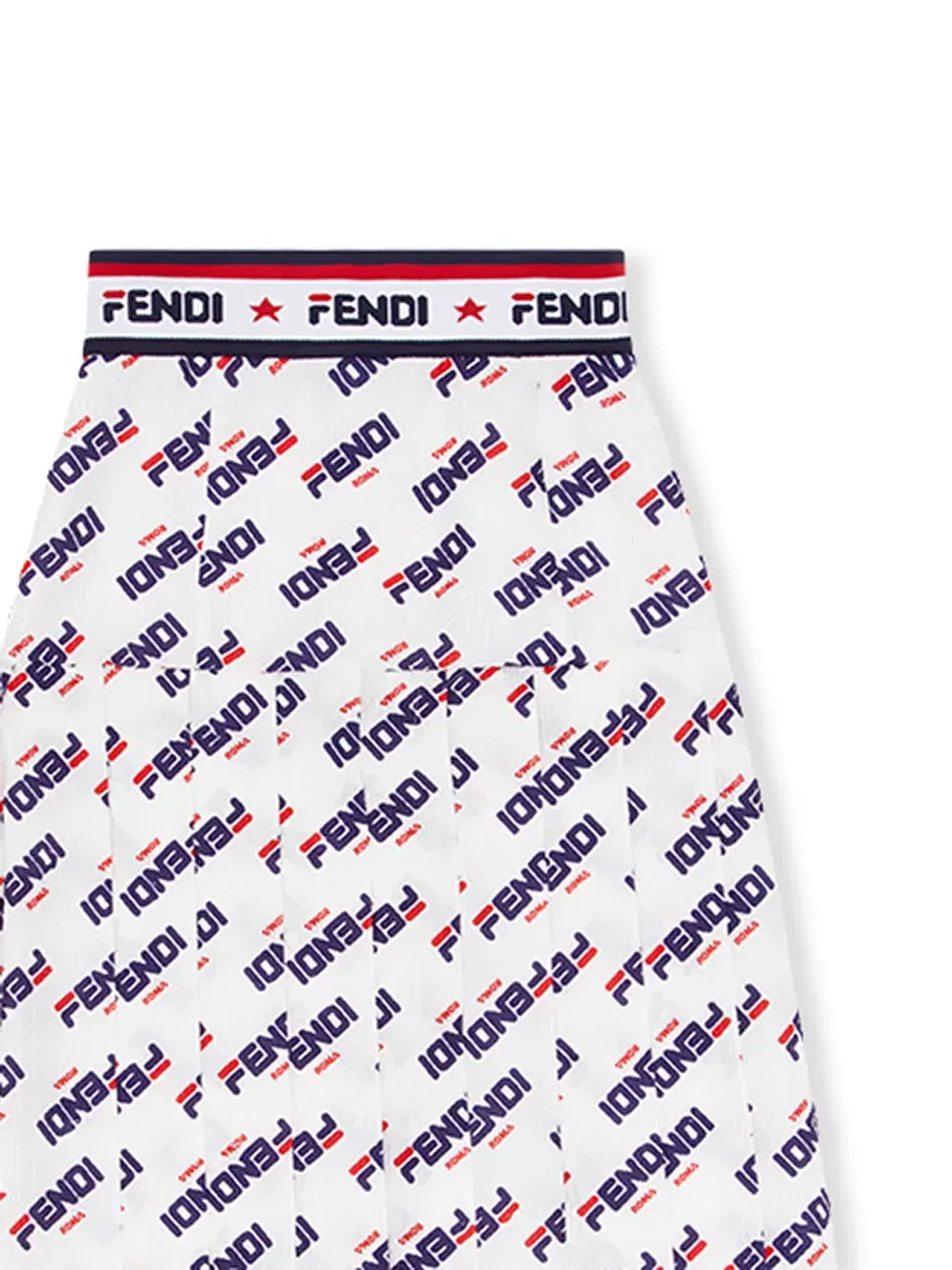 Плиссированная юбка Fendi Kids, белый — фото 3