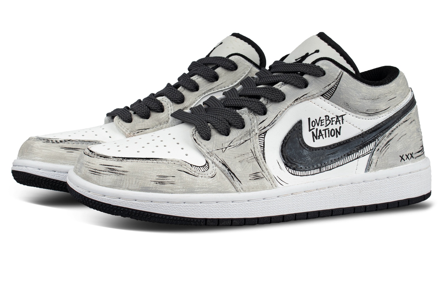 Jordan Кроссовки Air 1 Gray Fantasy Low top Vintage Basketball Shoes Unisex Gray White — фото 4