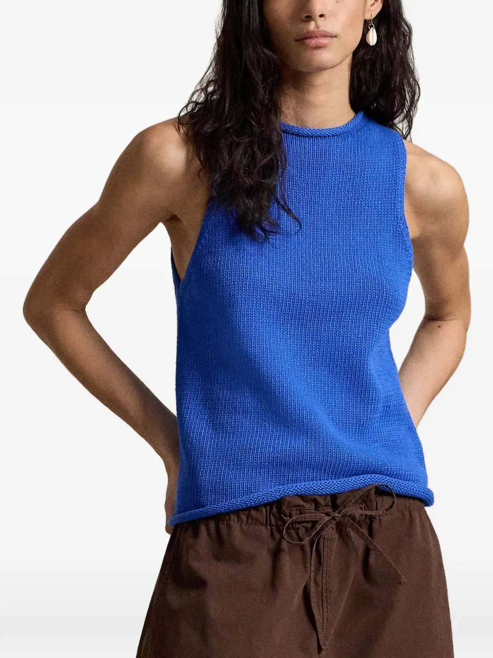 Майка из ребристой вязки Polo Ralph Lauren, синий