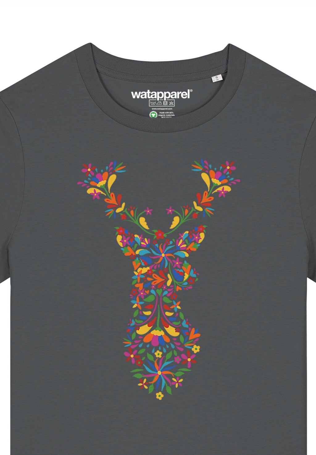 

Футболка с принтом FLORAL DEER watapparel, антрацит
