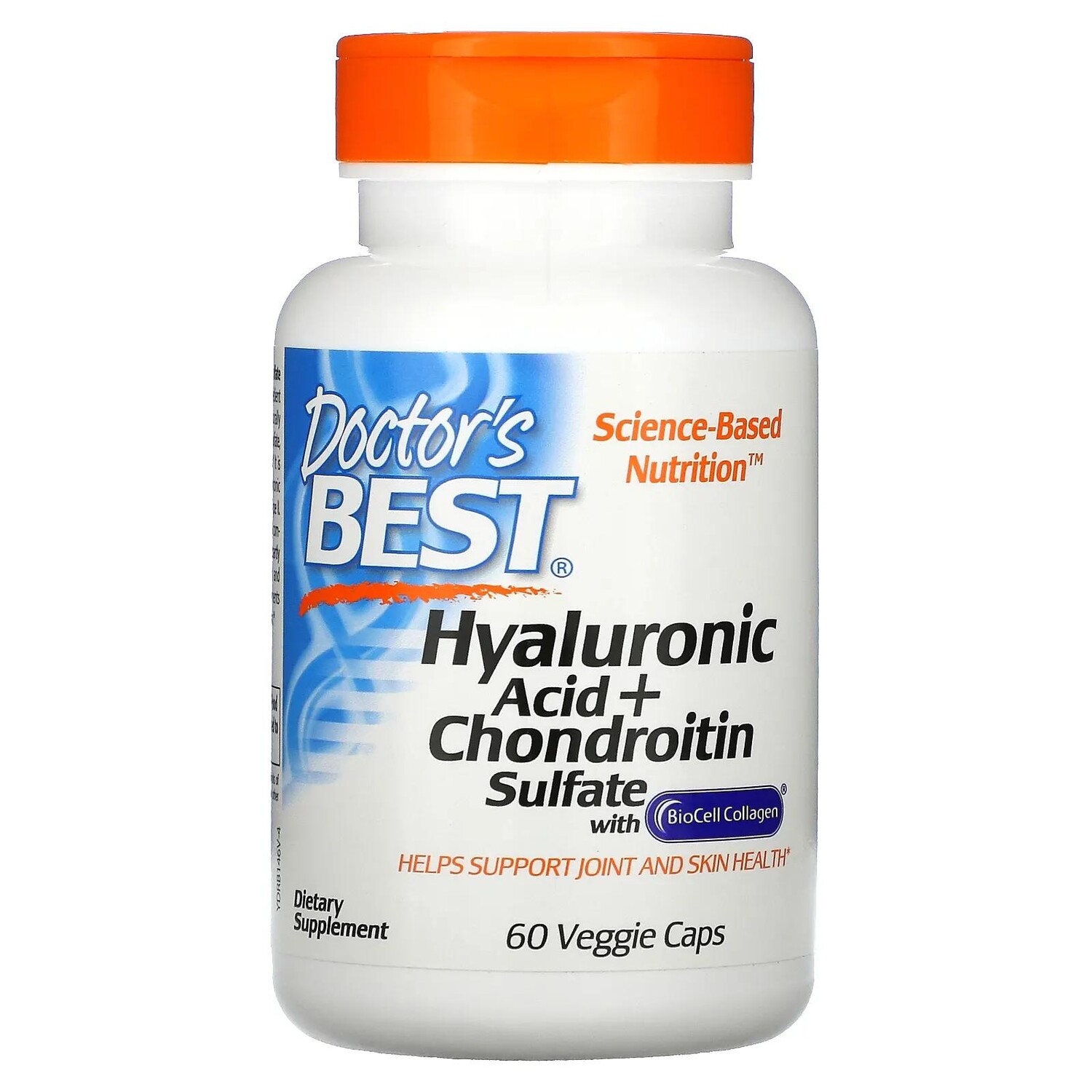 

Doctor's Best Гиалуроновая кислота + сульфат хондроитина 60 вегетарианских капсул