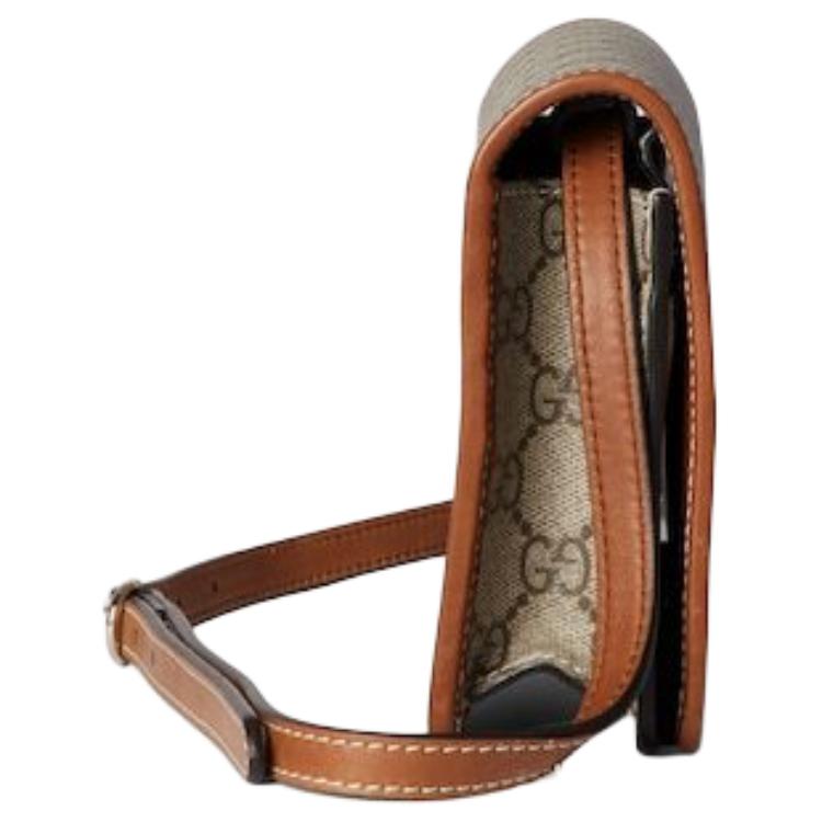 Миниатюрная наплечная сумка Gucci из лакированного полотна — фото 3