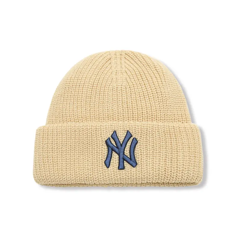 

MLB Акриловая унисекс шапка бежево-желтая, Beige Yellow