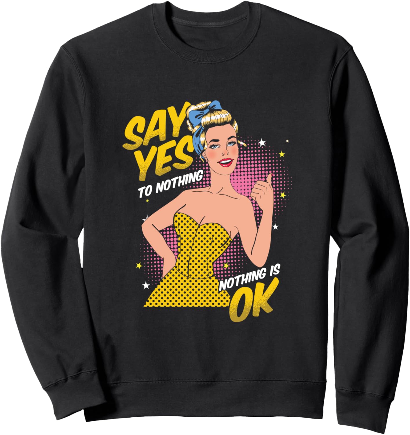 

Милая ретро-толстовка в винтажном стиле с яркими цветами для девочек, надпись «Скажи «да» тому, что ничего не нормально», черная Lazy Amazing Sarcastic Humor Sarcastic Gift