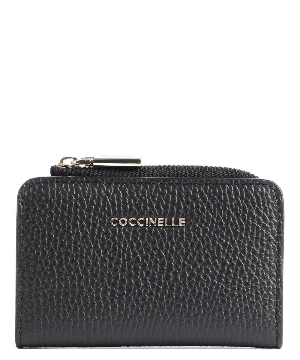 

Мягкий кошелек металлик из зерненой кожи Coccinelle, черный