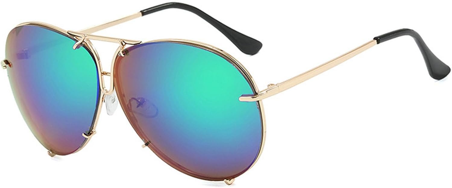 

Солнцезащитные очки-пилот для женщин и мужчин, большие металлические, роскошные, женские, с градиентным переходом цвета, очки с защитой от УФ-излучения UV400 mincl, C4