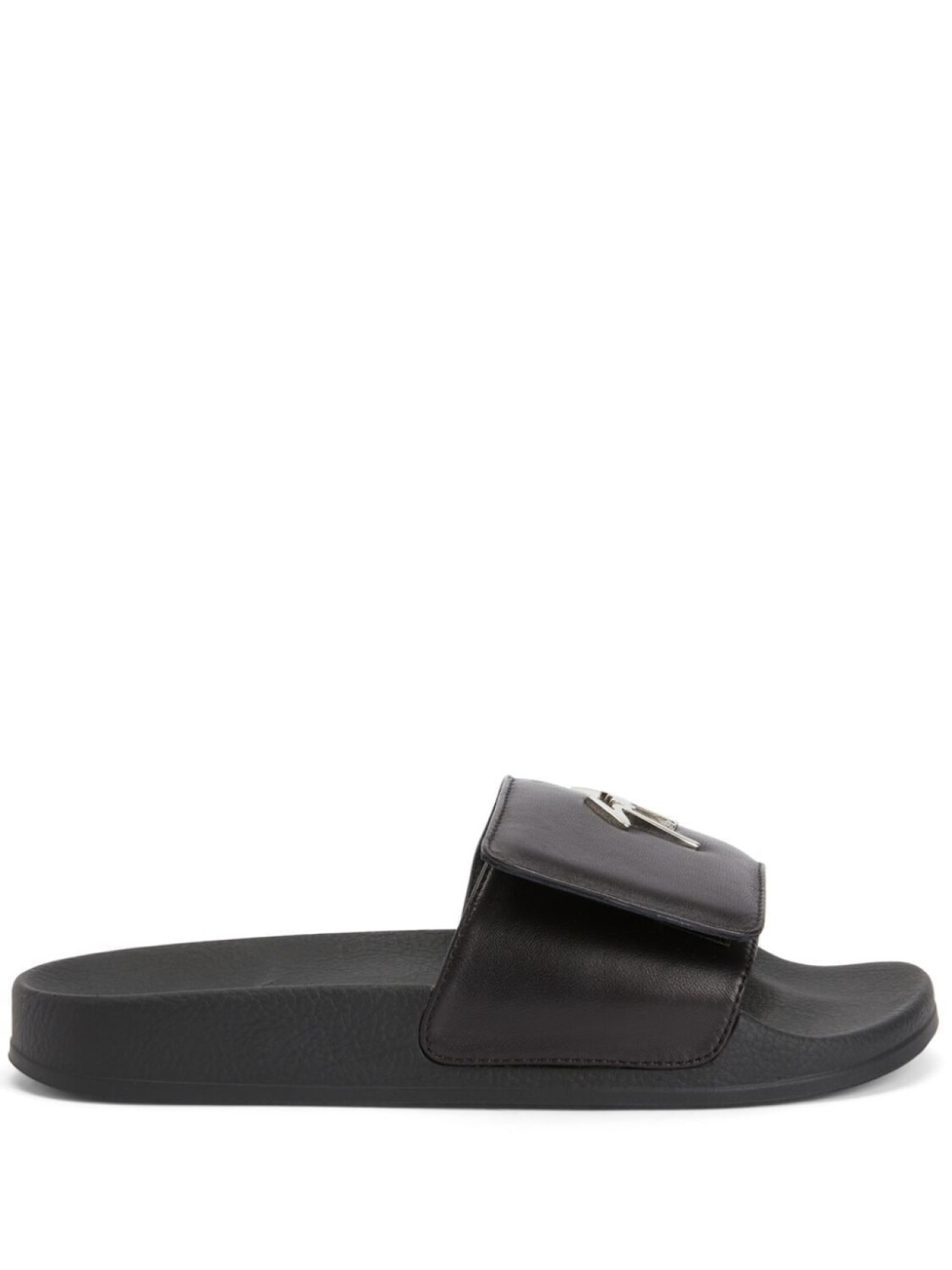 

Giuseppe Zanotti шлепанцы на липучках с логотипом, черный