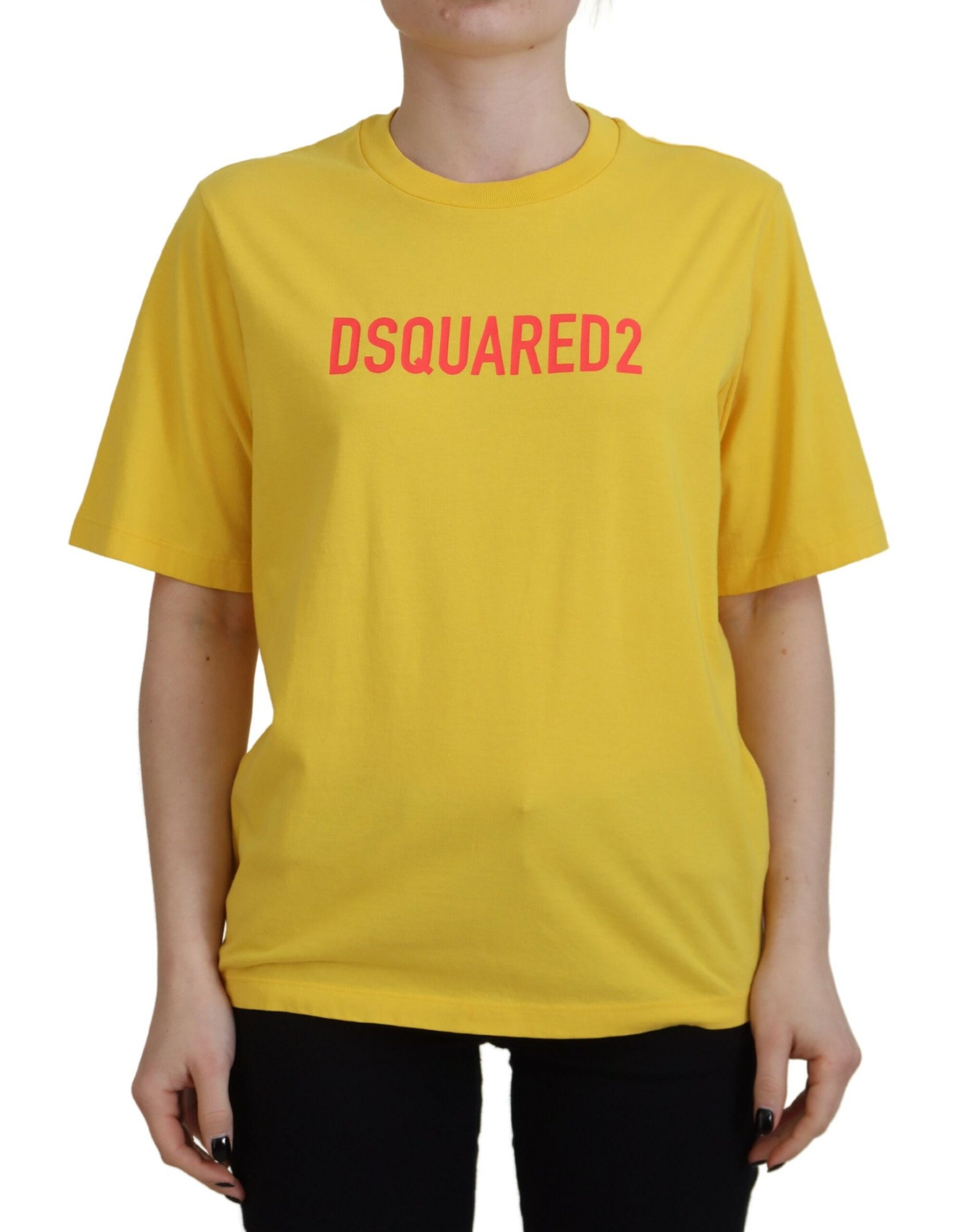 

Футболка с круглым вырезом и принтом желтого логотипа из хлопка Easy Tee Dsquared2