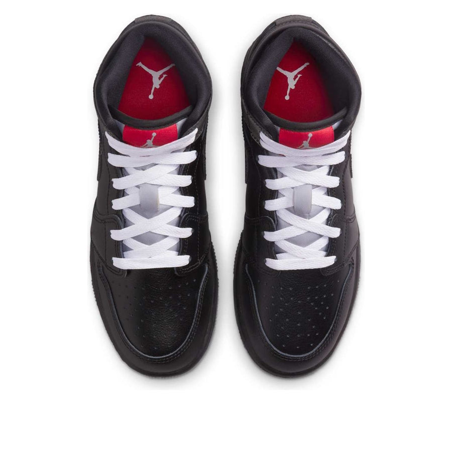 Кроссовки (GS) Air Jordan 1 Mid SE 'Black Metallic Reimagined', черный — фото 4