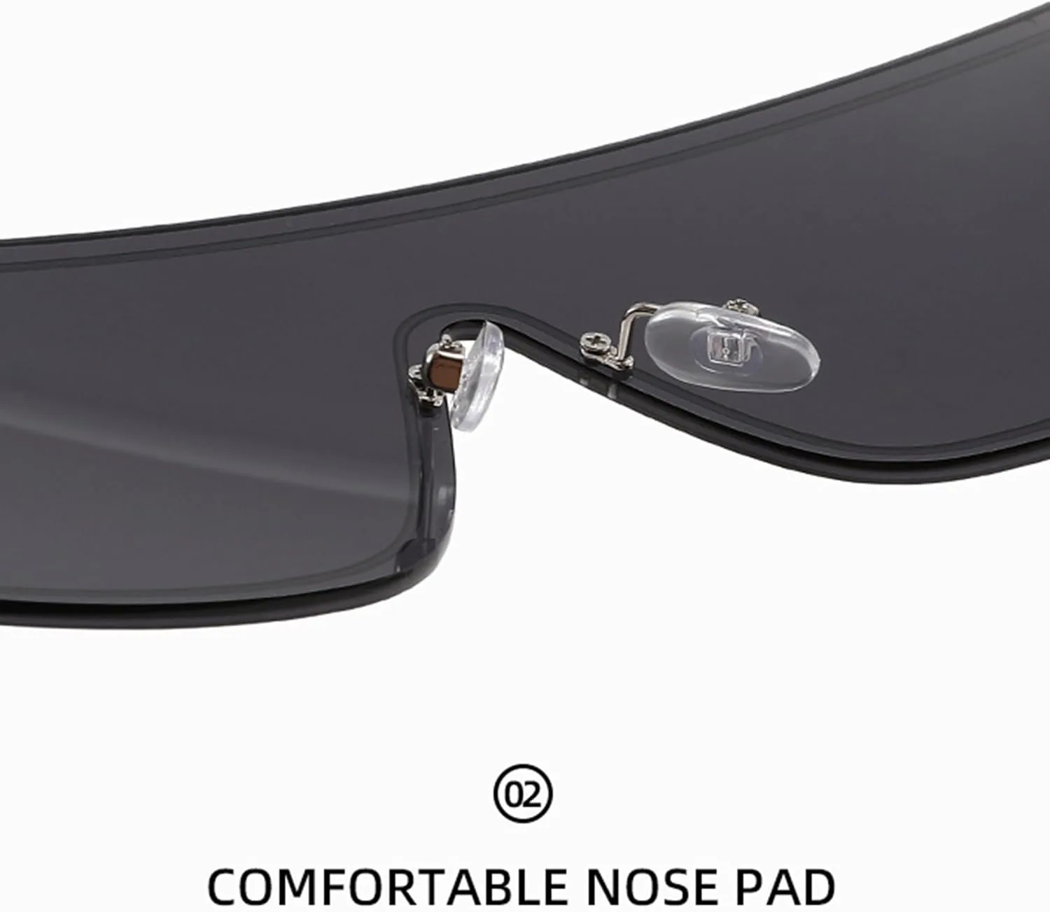 

bullabulling Большие солнцезащитные очки без оправы для женщин, цельные солнцезащитные очки в винтажном стиле, черные квадратные очки-щитки в стиле панк, Red