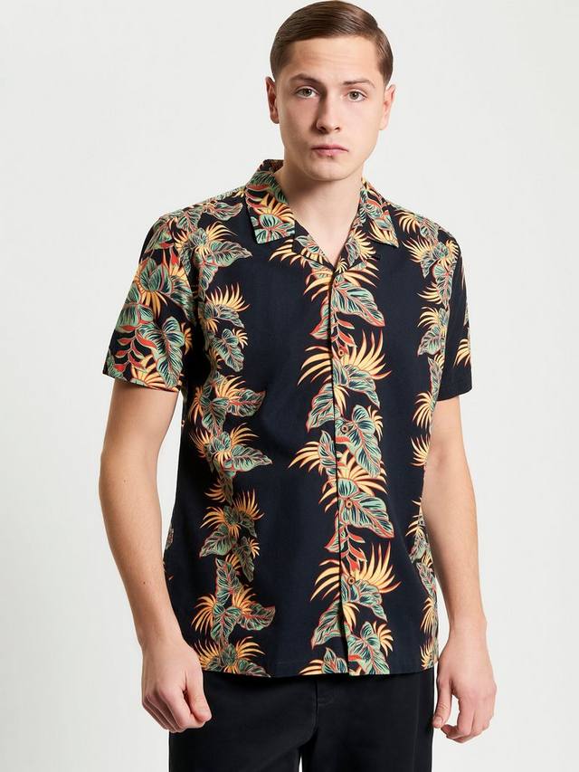 

Хлопковая рубашка с цветочным принтом и отложным воротником Regular Fit Ben Sherman, Black