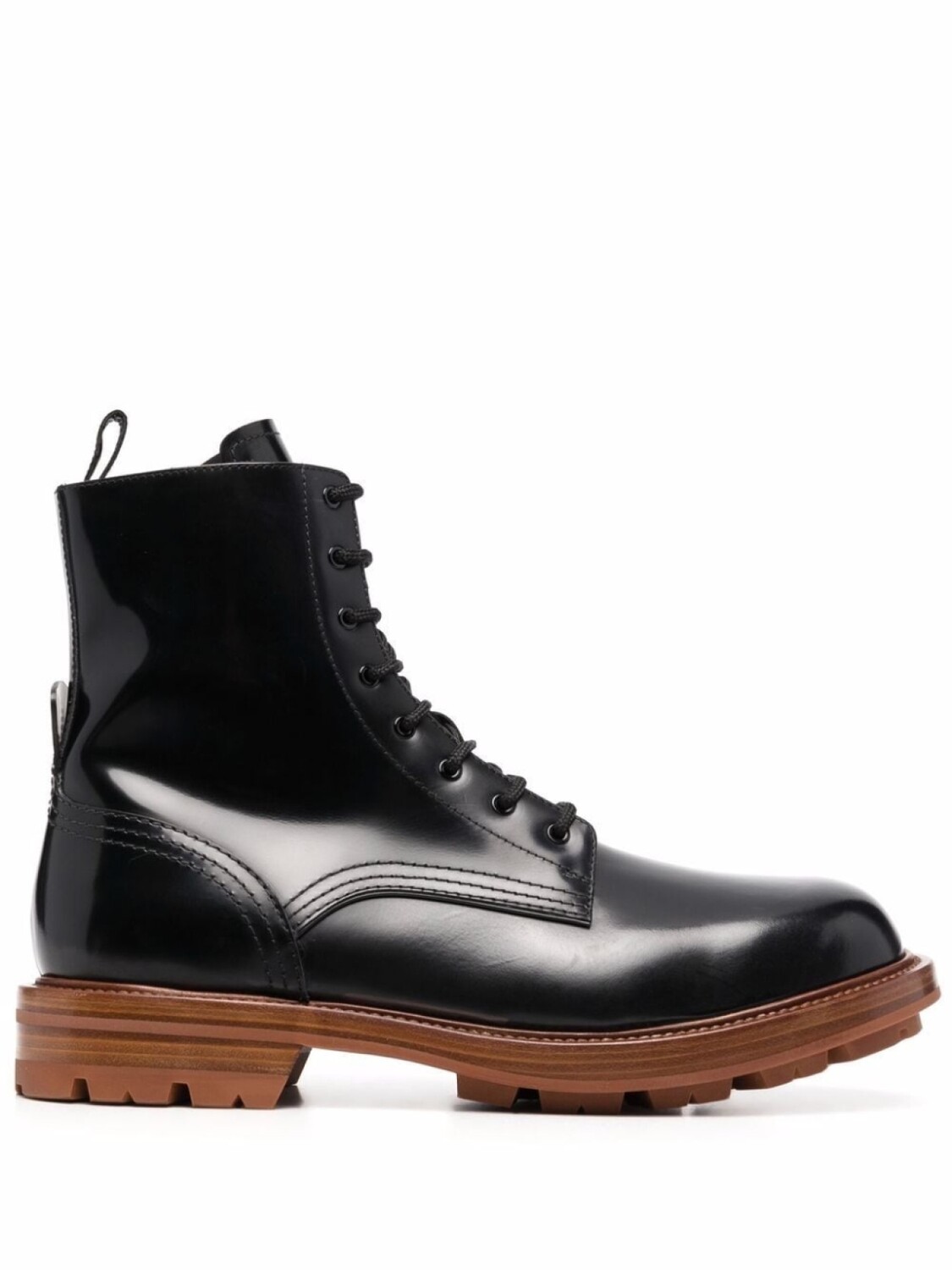 

Alexander McQueen лакированные ботинки на шнуровке, черный