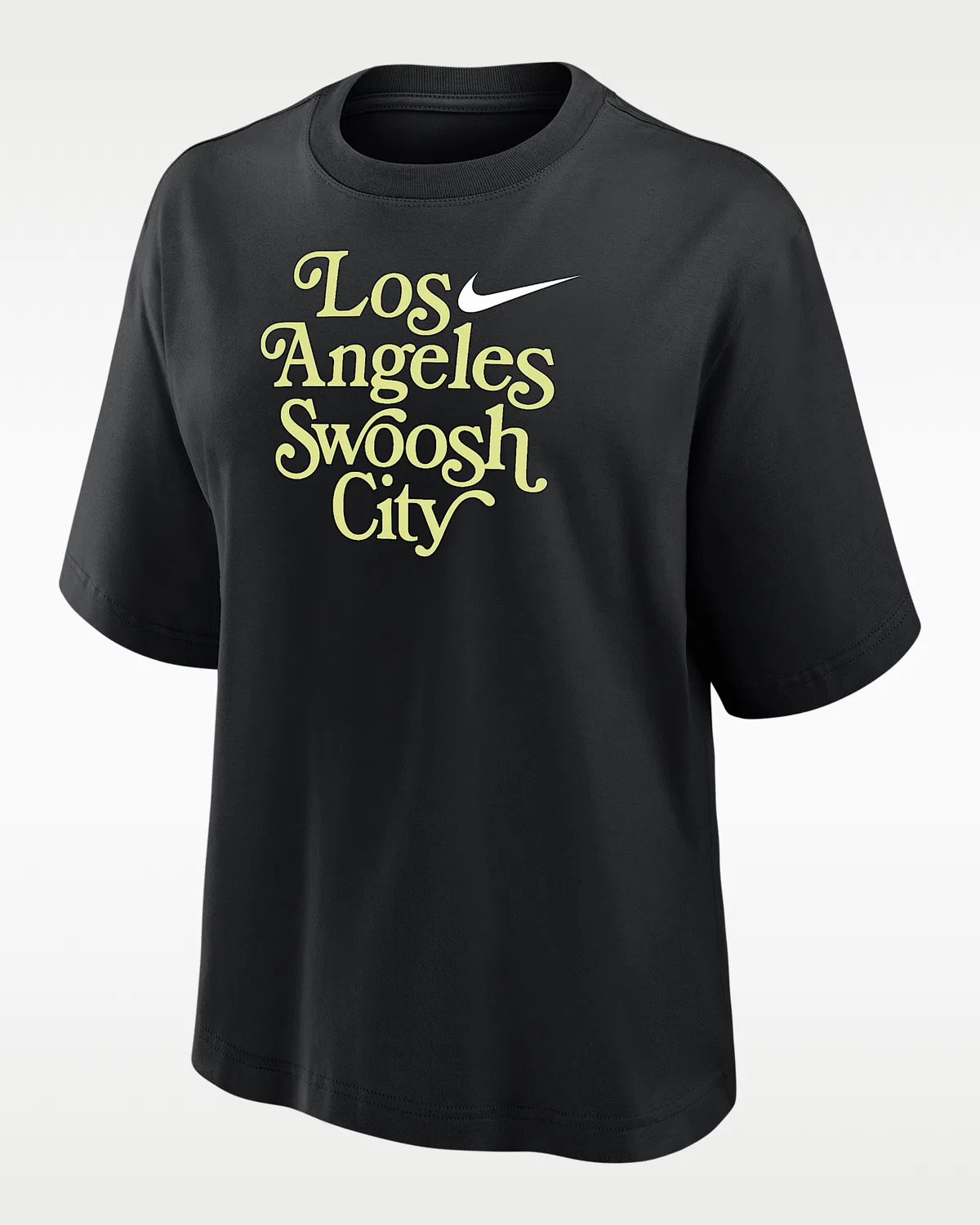 Женский свободный футболка с коротким рукавом Nike Swoosh Cities Los Angeles, Black