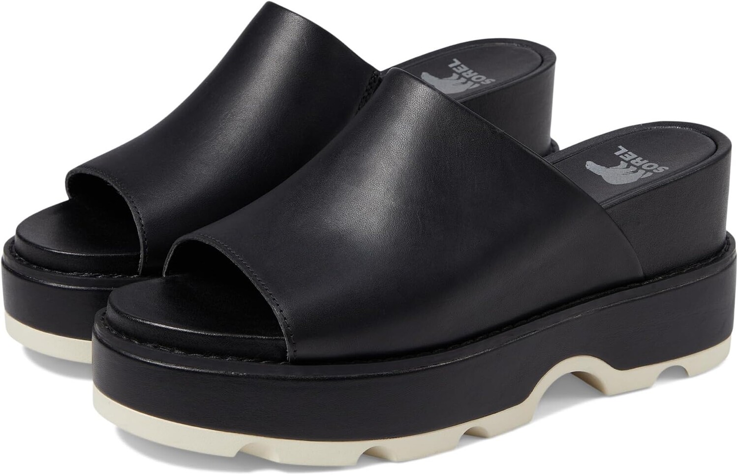 

Сандалии SOREL Joanie IV Slide Wedge, цвет Black/Sea Salt