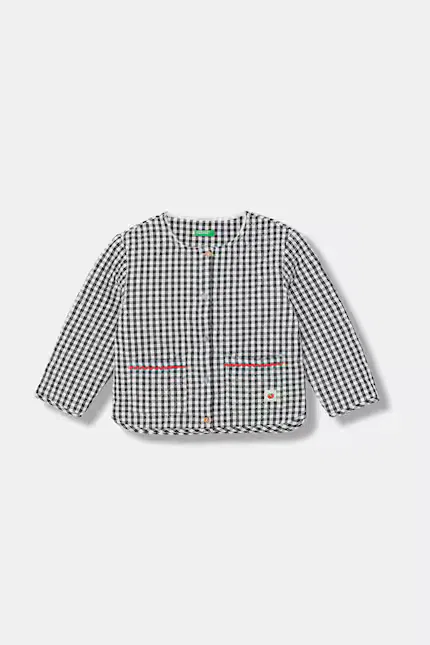 Куртка детская утепленная в клетку United Colors of Benetton, черный