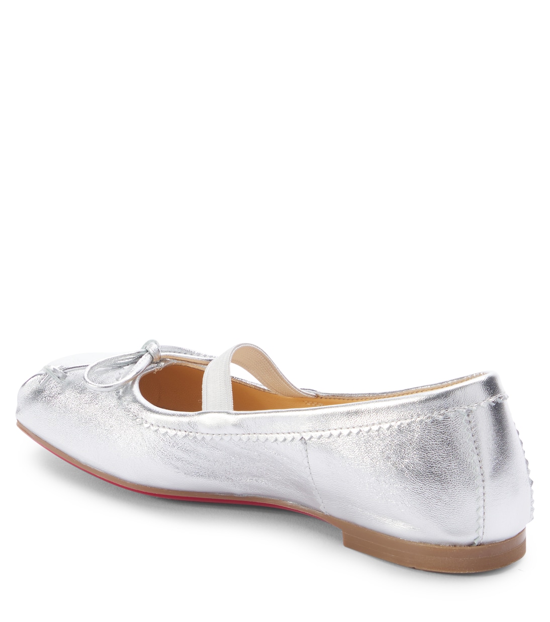 Балетки Baballet из металлизированной кожи Christian Louboutin Kids, серебряный — фото 3