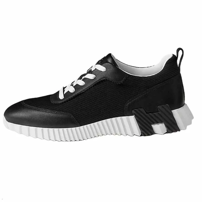 HERMES Кроссовки casual мужские черные на низком ходу 4 см