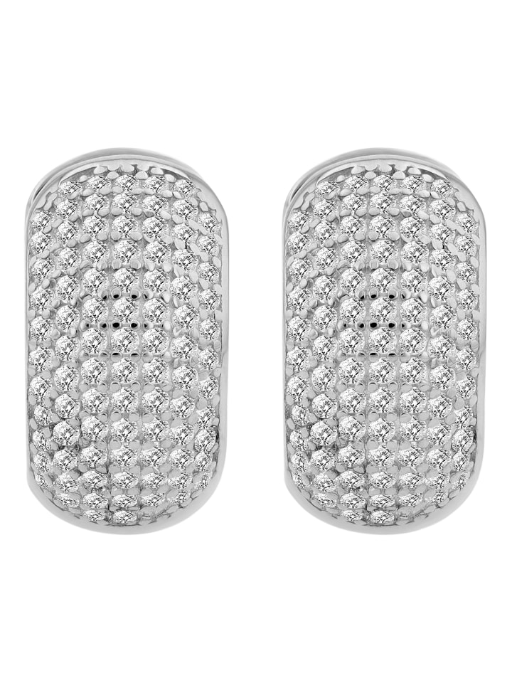 

Adeliás Женские серьги - серьги-кольца на шарнирах из серебра 925 пробы с кубическим цирконием в серебре