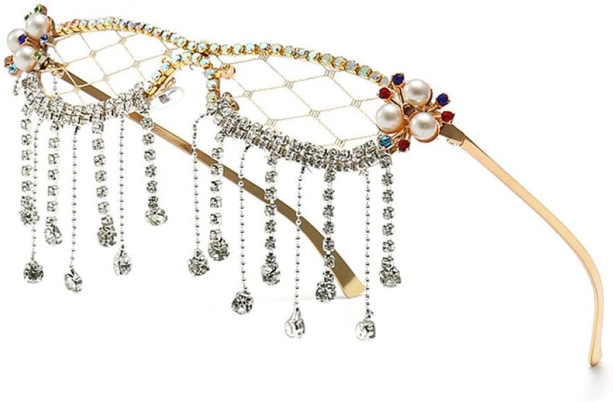 

Модные солнцезащитные очки с кисточками и бриллиантами, женские солнцезащитные очки со стразами и кристаллами, женские солнцезащитные очки в стиле стимпанк с сетчатой ​​​​подкладкой, без линз WNCKSQ, C3